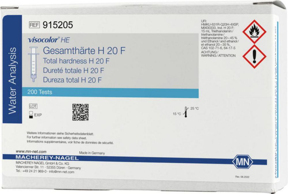 Testovacie súpravy, <i><sup>VISOCOLOR®HE</sup> na </i>analýzu vody, plniace balenie