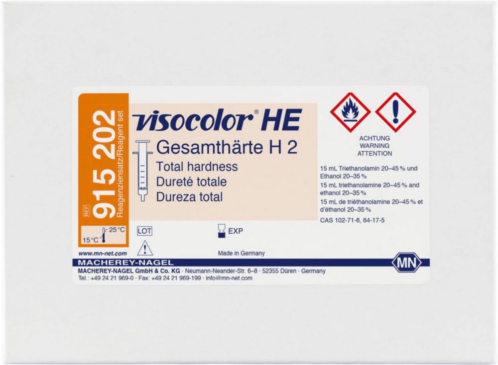 Testovacie súpravy, <i><sup>VISOCOLOR®HE</sup> na </i>analýzu vody, plniace balenie