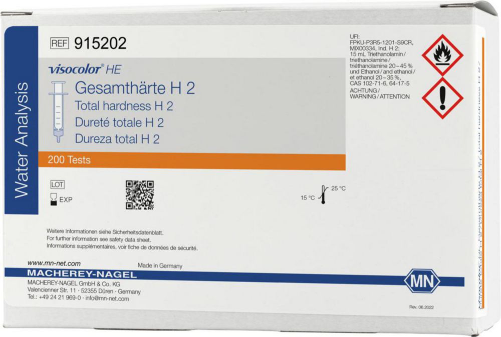 Testovacie súpravy, <i><sup>VISOCOLOR®HE</sup> na </i>analýzu vody, plniace balenie