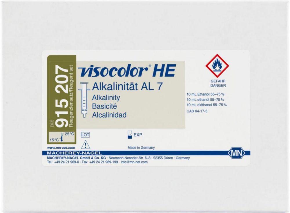 Testovacie súpravy, <i><sup>VISOCOLOR®HE</sup> na </i>analýzu vody, plniace balenie