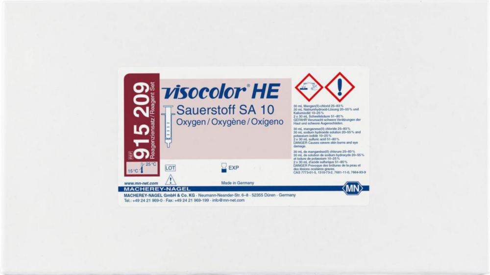 Testovacie súpravy, <i><sup>VISOCOLOR®HE</sup> na </i>analýzu vody, plniace balenie