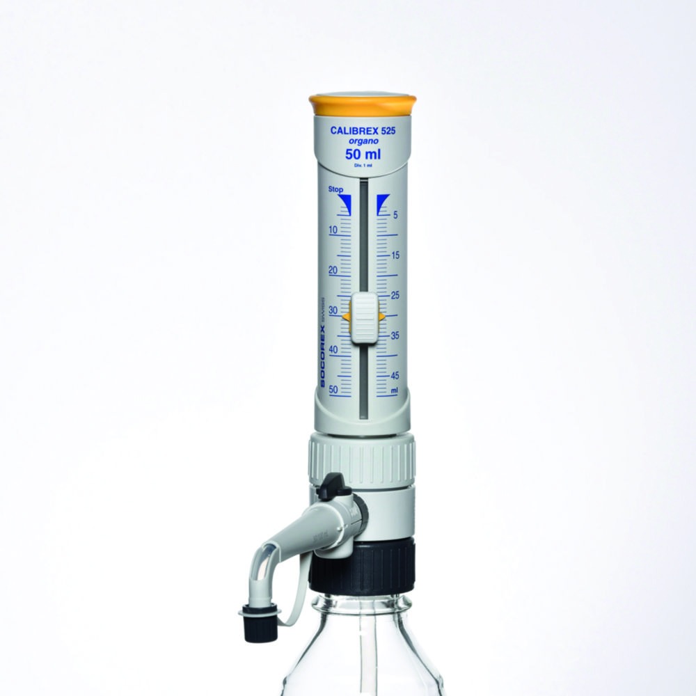 Dávkovače na fľaše Calibrex™ <i>organo </i>525, so systémom kontroly prietoku