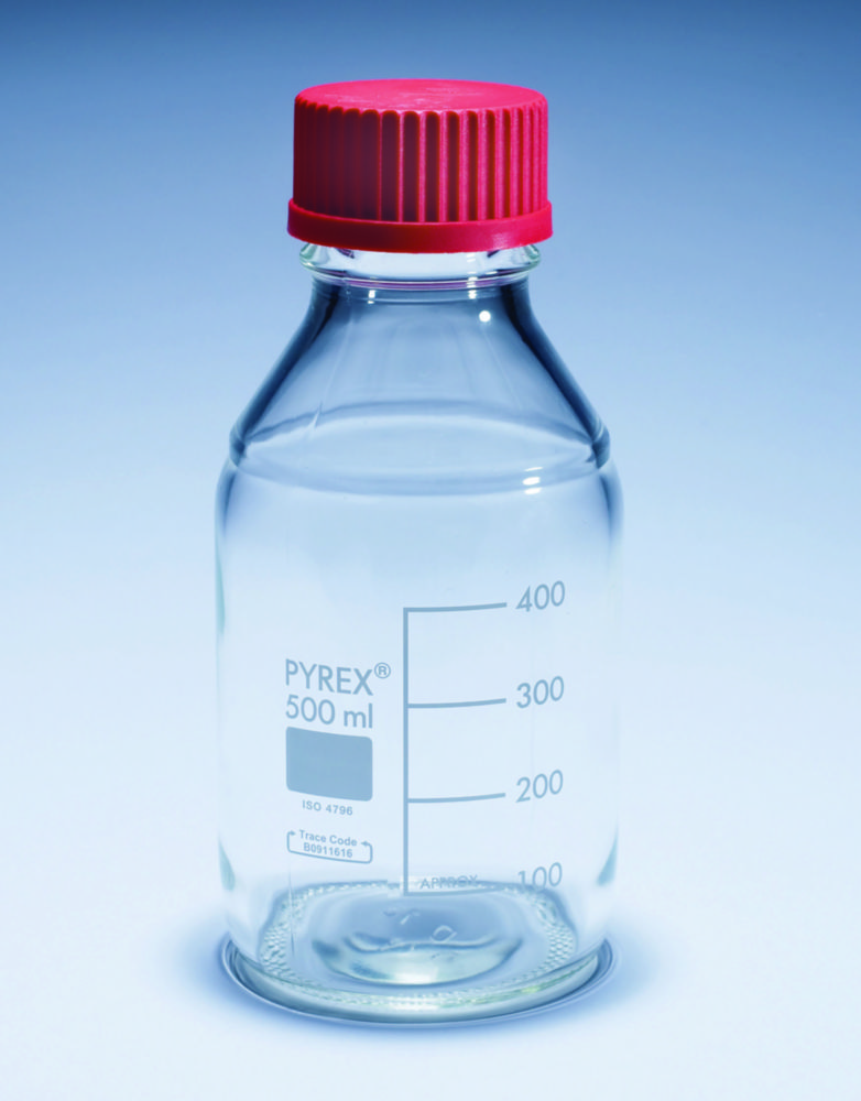 Laboratórne fľaše, Media-lab, <sup>PYREX®</sup>, s tepelne odolným skrutkovacím uzáverom