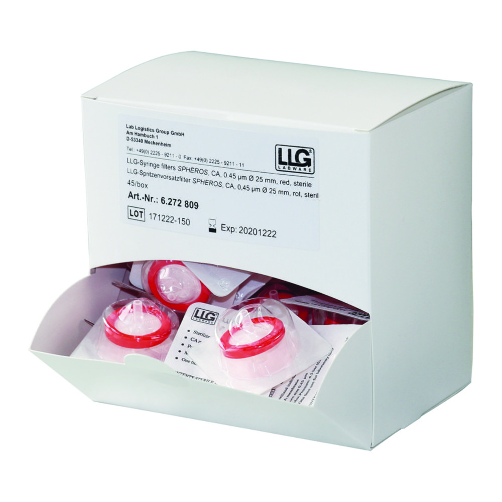 Filtre LLG-Syringe <i>SPHEROS</i>, acetát celulózy