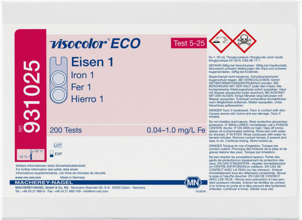 Testovacie súpravy <i><sup>VISOCOLOR®ECO</sup> na </i>analýzu vody