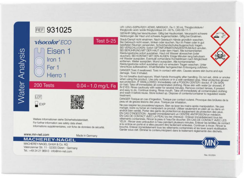 Testovacie súpravy <i><sup>VISOCOLOR®ECO</sup> na </i>analýzu vody