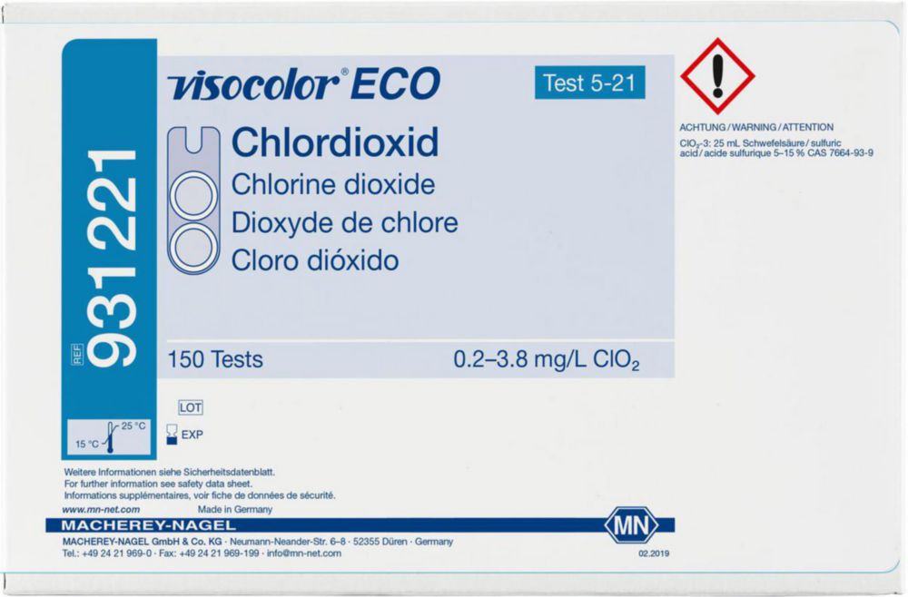 Testovacie súpravy, <i><sup>VISOCOLOR®ECO</sup> na </i>analýzu vody, plniace balenie