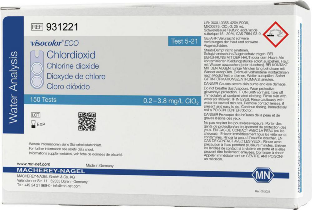 Testovacie súpravy, <i><sup>VISOCOLOR®ECO</sup> na </i>analýzu vody, plniace balenie