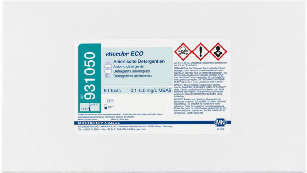 Testovacie súpravy <i><sup>VISOCOLOR®HE</sup> na </i>analýzu vody