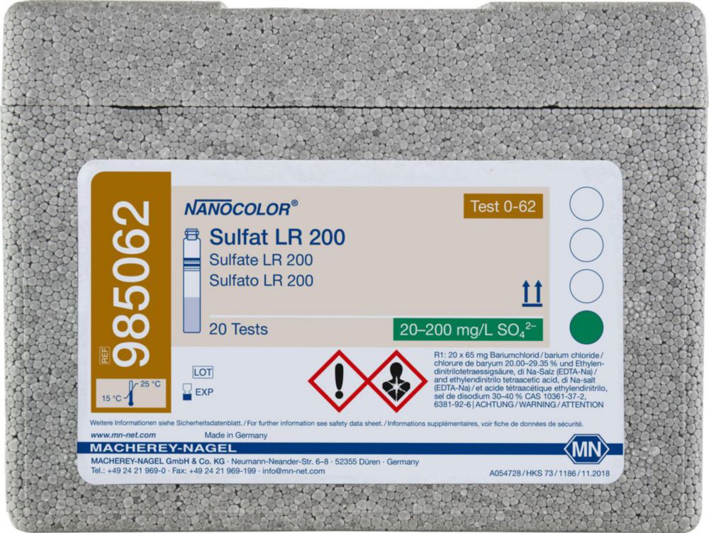 Skúmavky <sup>NANOCOLOR® </sup>Sulfide / Sulfite / Sulfate