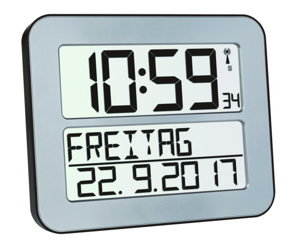 Rádiom riadené nástenné hodiny TimeLine Max s digitálnym displejom