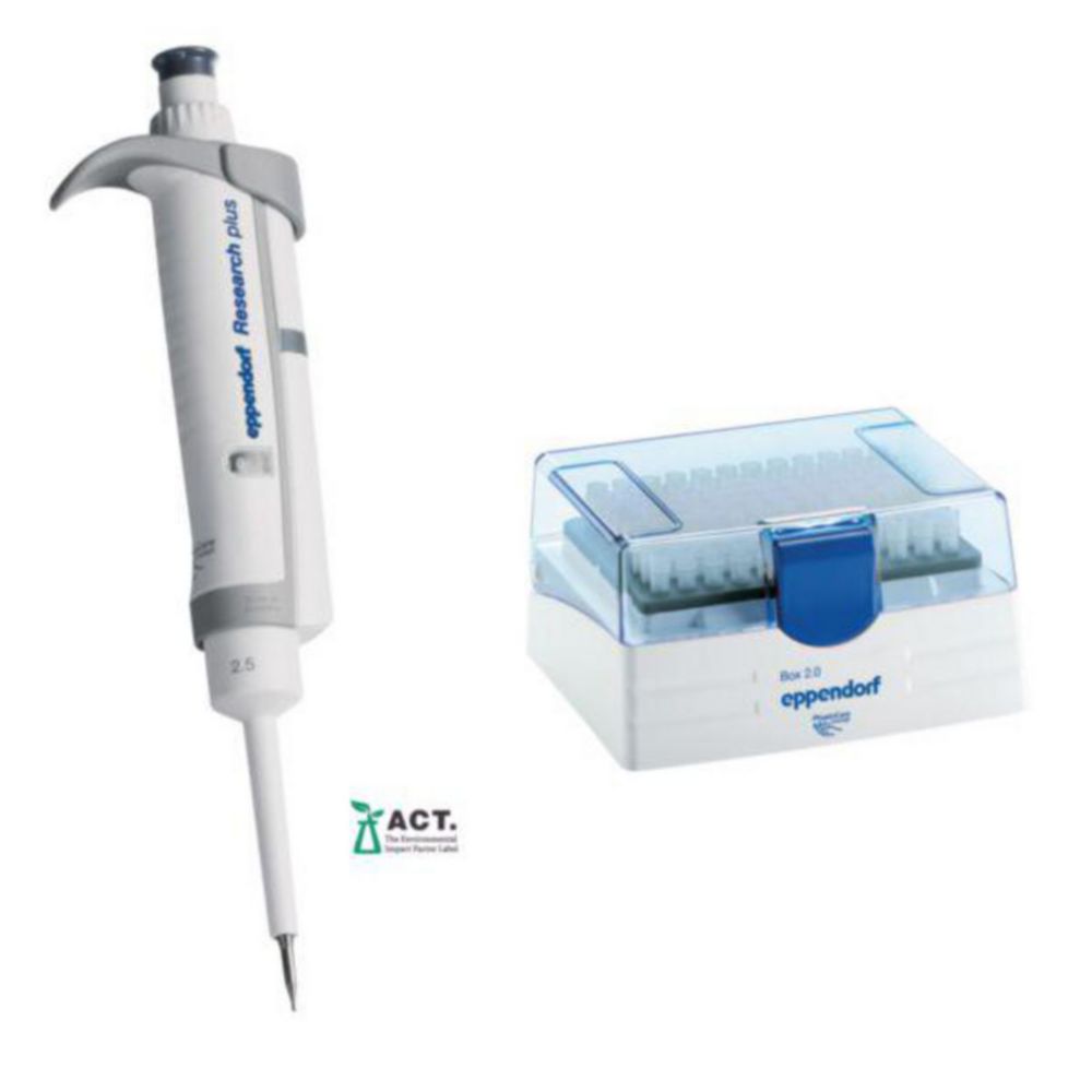 Jednokanálové mikrolitrové pipety Eppendorf <sup>Research®</sup> plus (všeobecný laboratórny produkt), variabilné