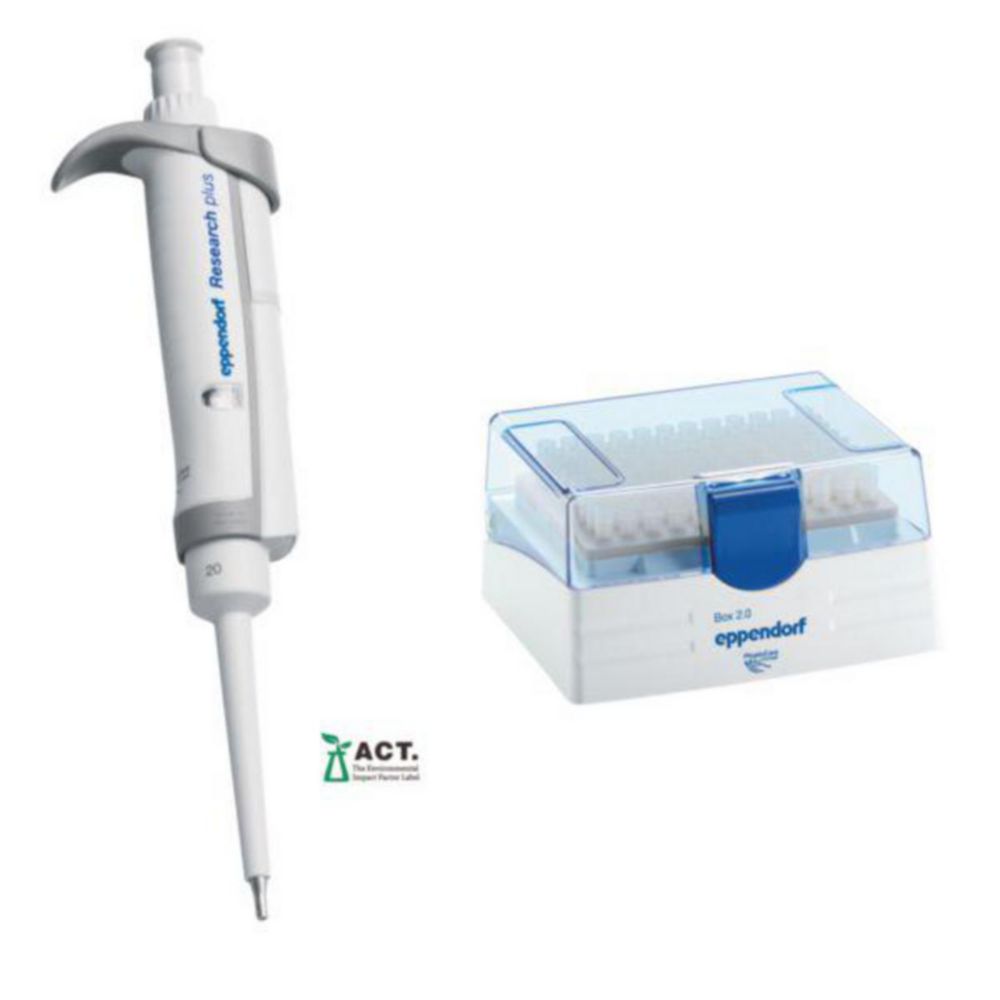 Jednokanálové mikrolitrové pipety Eppendorf <sup>Research®</sup> plus (všeobecný laboratórny produkt), variabilné