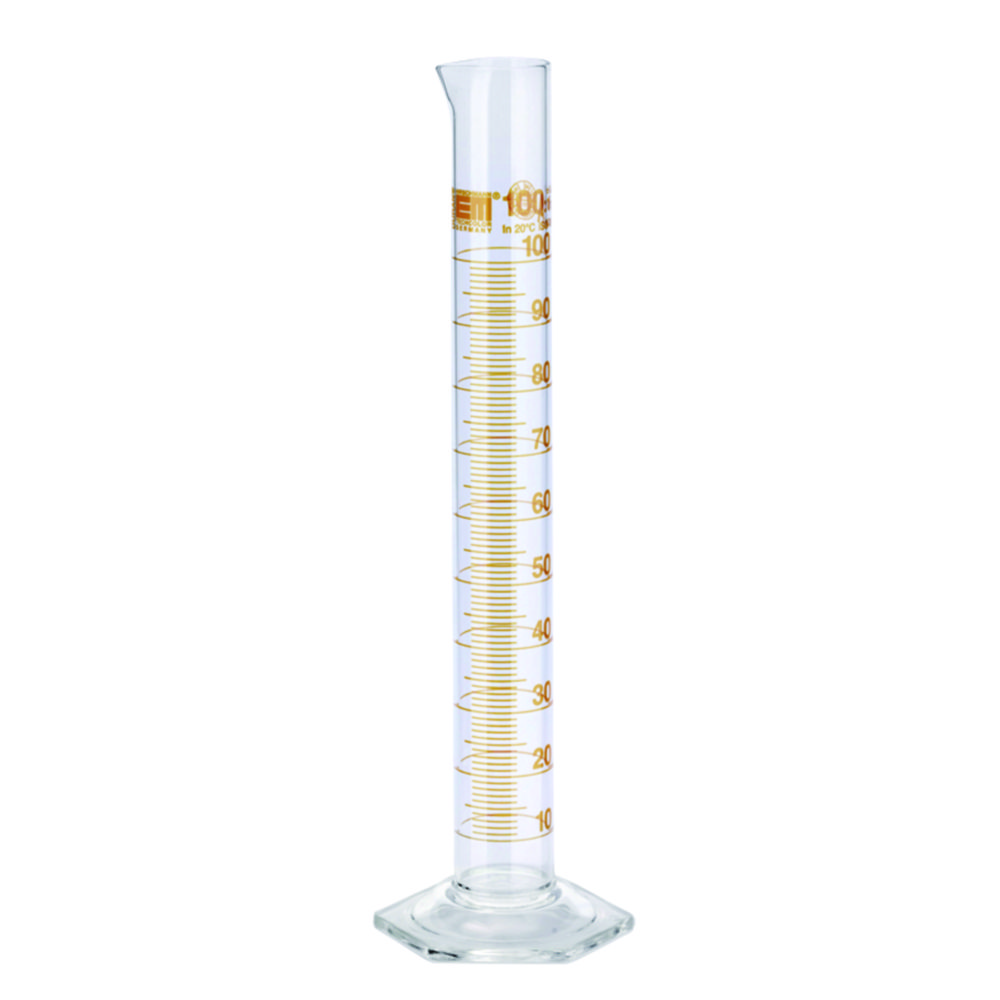 Odmerné valce, <sup>DURAN®</sup>, vysoká forma, trieda A, jantárová škvrna