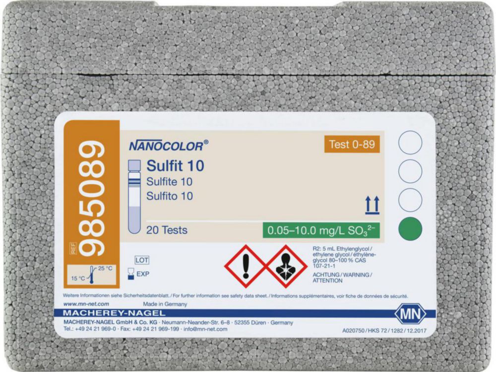Skúmavky <sup>NANOCOLOR® </sup>Sulfide / Sulfite / Sulfate