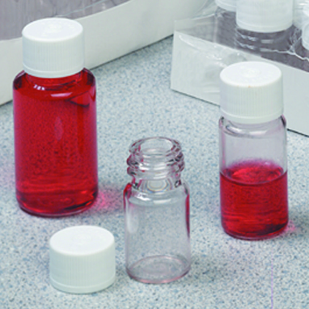 Diagnostické fľaše Nalgene™, PETG, s bielym skrutkovacím uzáverom, HDPE