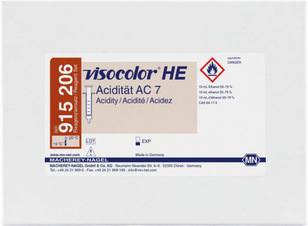 Testovacie súpravy, <i><sup>VISOCOLOR®HE</sup> na </i>analýzu vody, plniace balenie