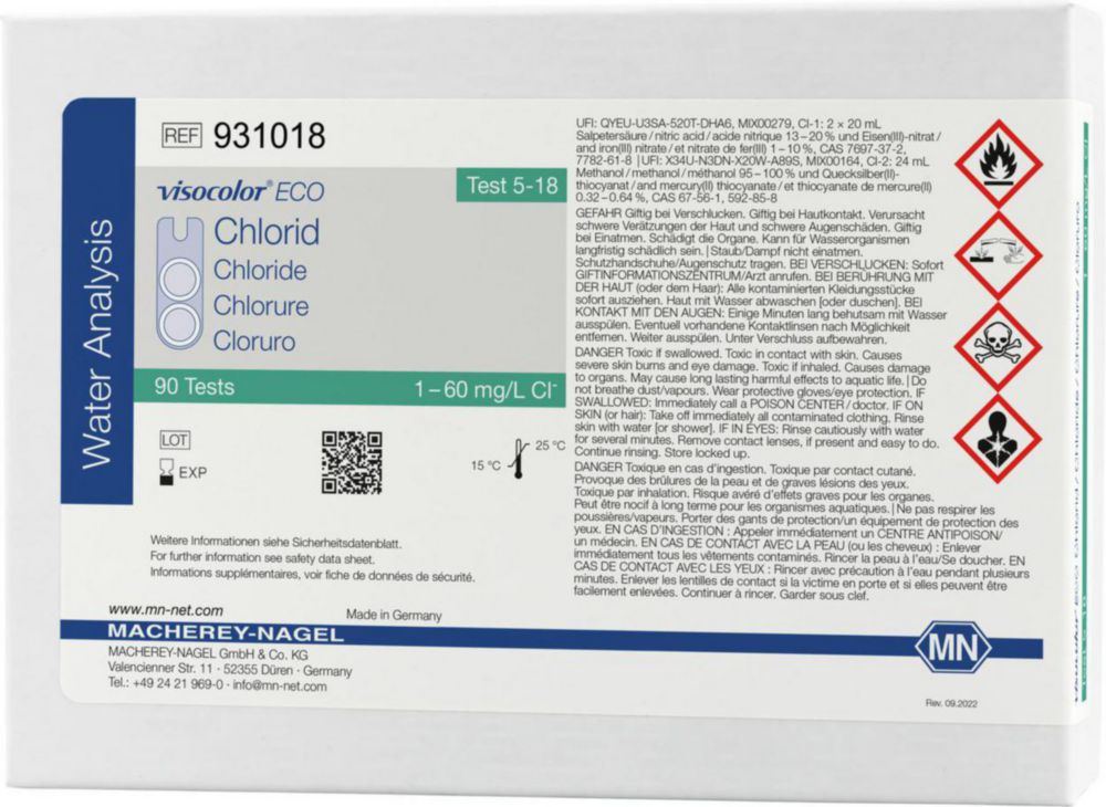 Testovacie súpravy <i>VISOCOLOR<sup>®</sup>ECO </i>na analýzu vody