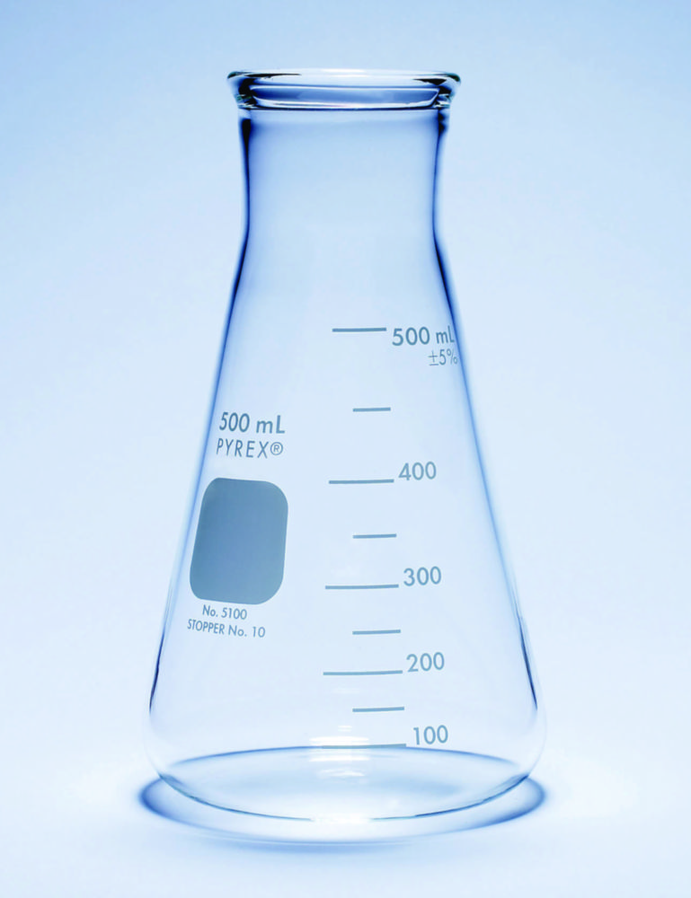 Erlenmeyerove banky so širokým hrdlom, ťažké, <sup>Pyrex®</sup>