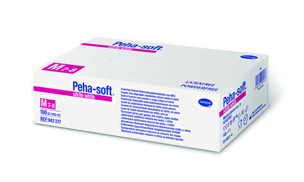 Jednorazové rukavice <sup>Peha-soft®</sup> nitril biele, nitril, bez prášku