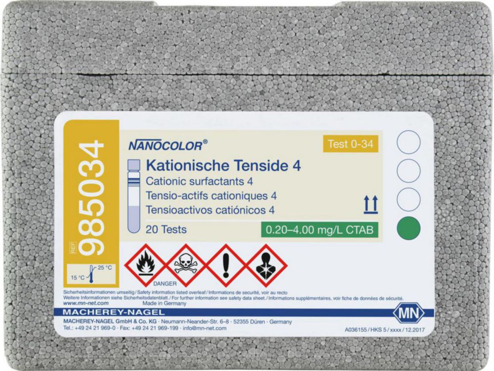Skúšky v skúmavke Aniónové povrchovo aktívne látky <sup>NANOCOLOR®</sup> 