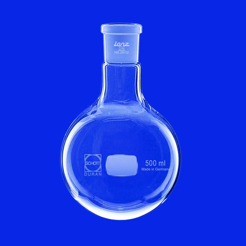 Baňky s okrúhlym dnom a kužeľovým brúseným spojom, <sup>DURAN®</sup>