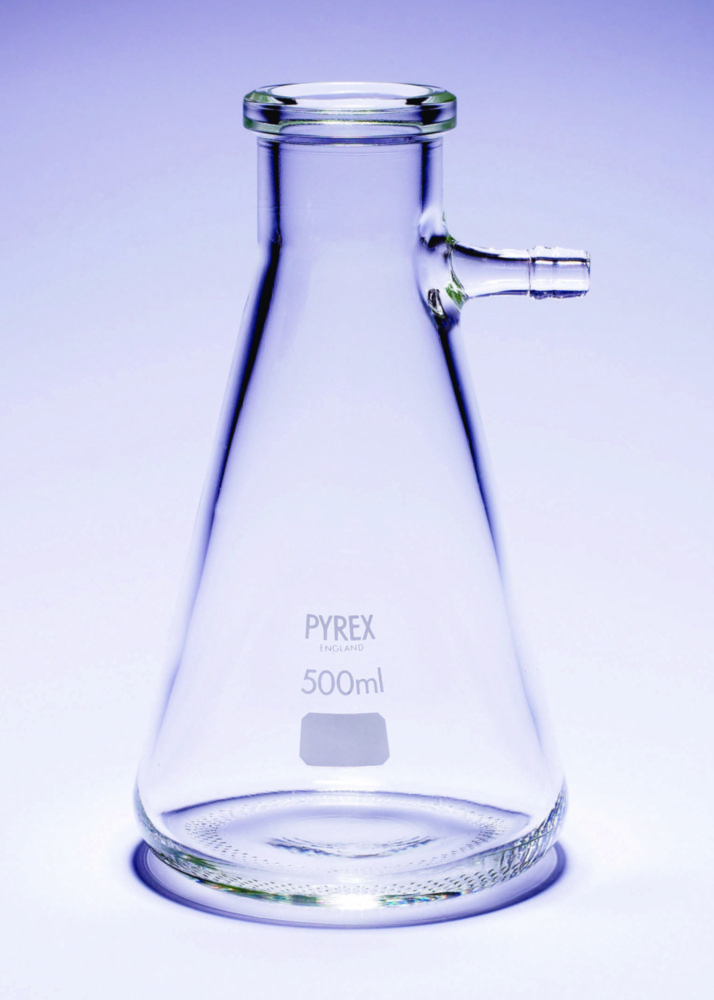Flakóny, Büchner, s jednoduchým bočným ramenom, <sup>Pyrex®</sup>
