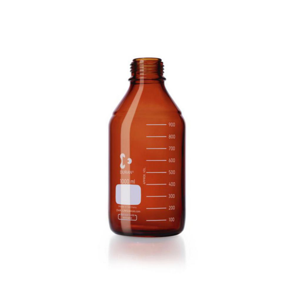 Laboratórne fľaše, <sup>DURAN®</sup> jantárovej farby, takže sledovacím kódom