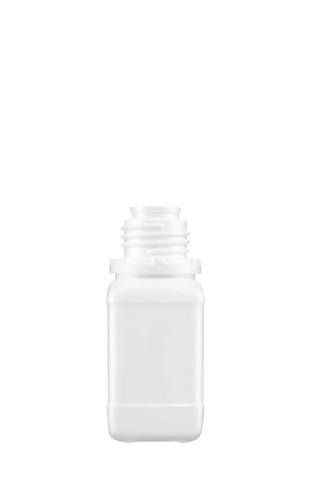 Štvorcové fľaše na činidlá bez uzáveru, HDPE