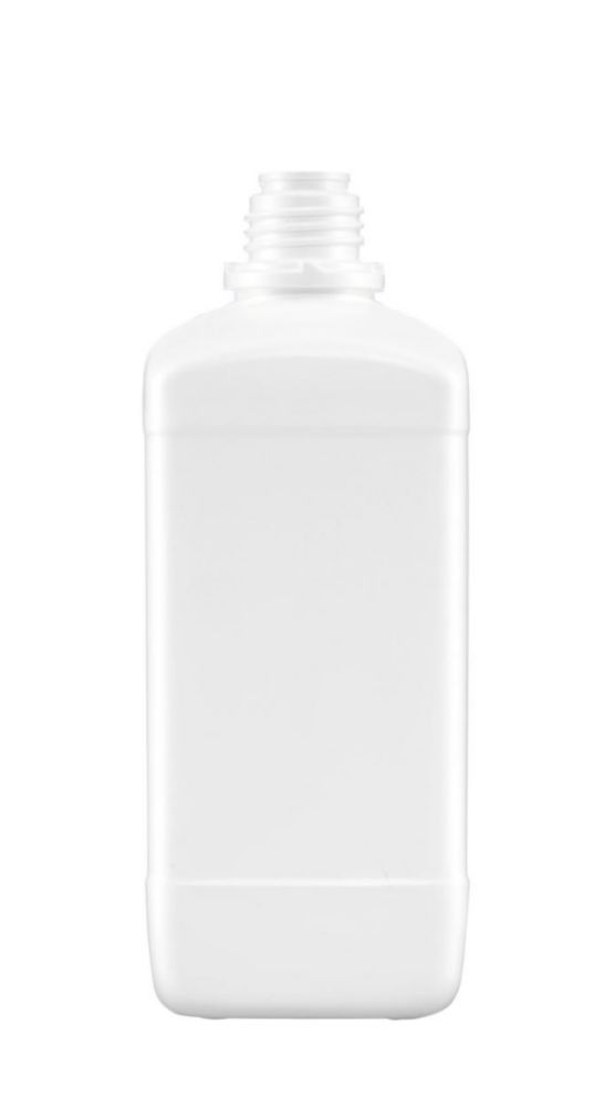 Štvorcové fľaše na činidlá bez uzáveru, HDPE