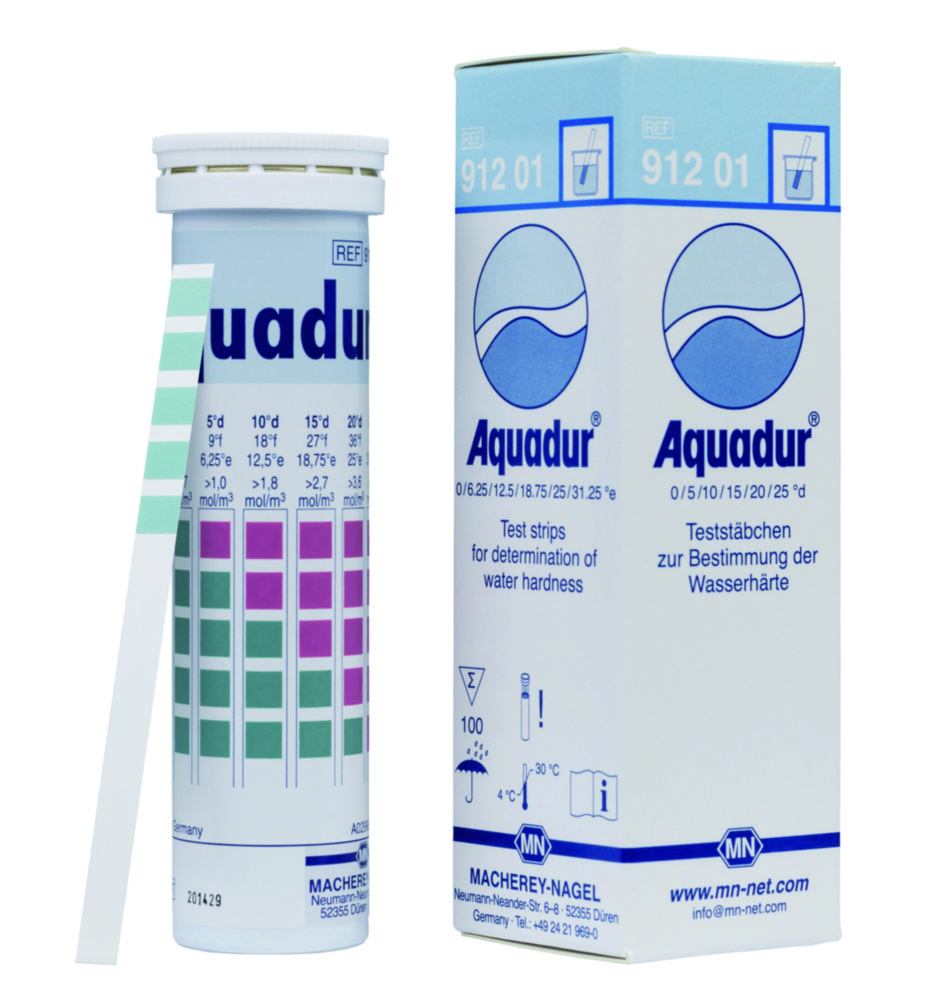 Testovacie prúžky na tvrdosť vody, <sup>AQUADUR®</sup>