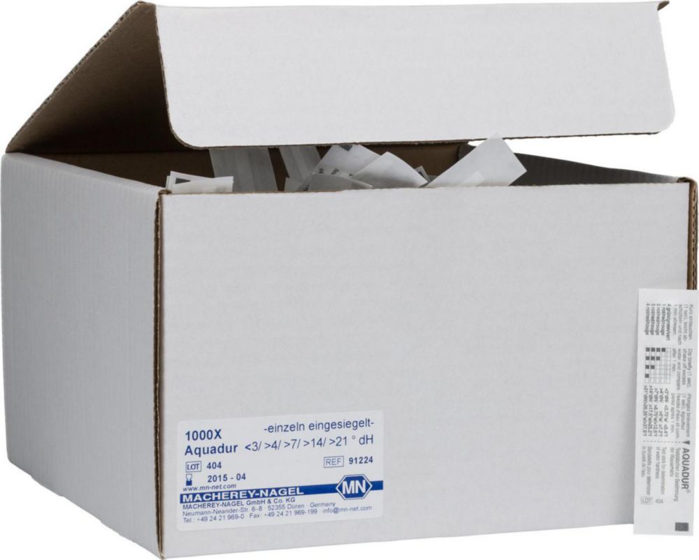 Testovacie prúžky na tvrdosť vody, <sup>AQUADUR®</sup>