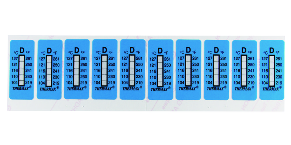 5-stupňové ireverzibilné teplotné prúžky <sup>Thermax®</sup>