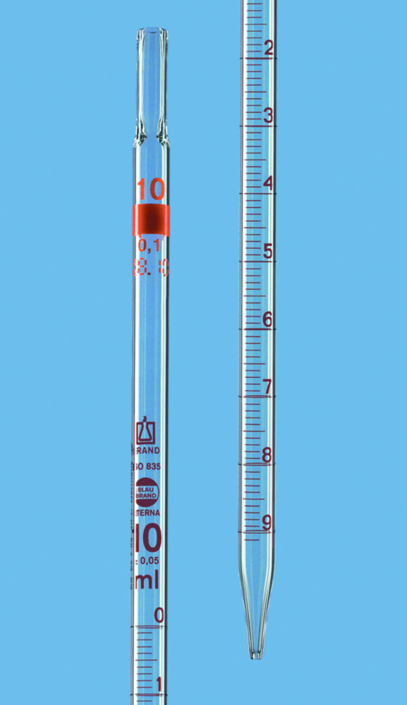 Odmerné pipety s celkovou dávkou, <sup>AR-glass®</sup>, trieda AS, jantárové delenie, typ 3