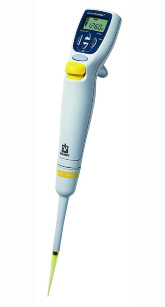 Jednokanálové mikrolitrové pipety, <sup>Transferpette®</sup> elektronické, variabilné, s napájaním