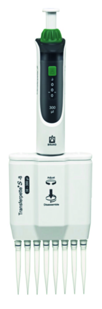 Viackanálové mikrolitrové pipety <sup>Transferpette®</sup> S-8/S-12, variabilné