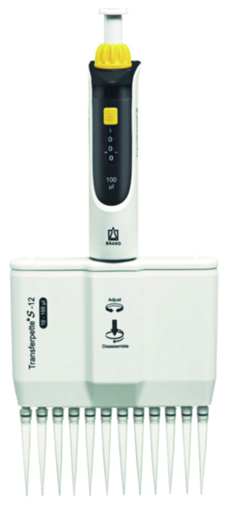 Viackanálové mikrolitrové pipety <sup>Transferpette®</sup> S-8/S-12, variabilné
