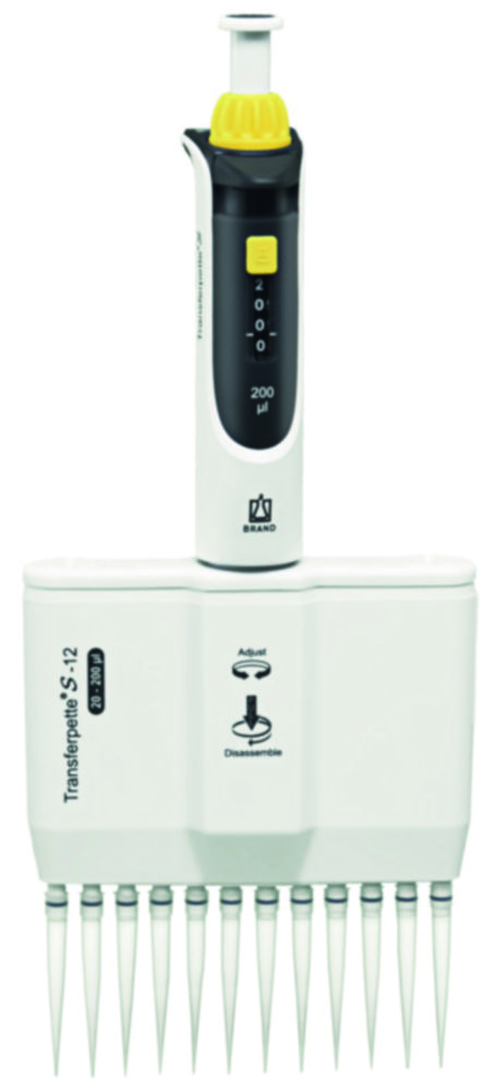 Viackanálové mikrolitrové pipety <sup>Transferpette®</sup> S-8/S-12, variabilné