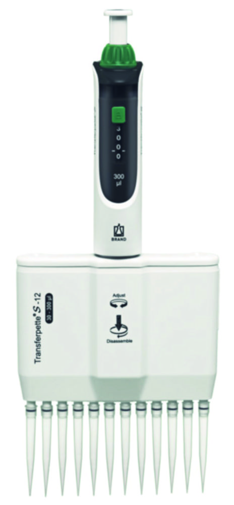 Viackanálové mikrolitrové pipety <sup>Transferpette®</sup> S-8/S-12, variabilné