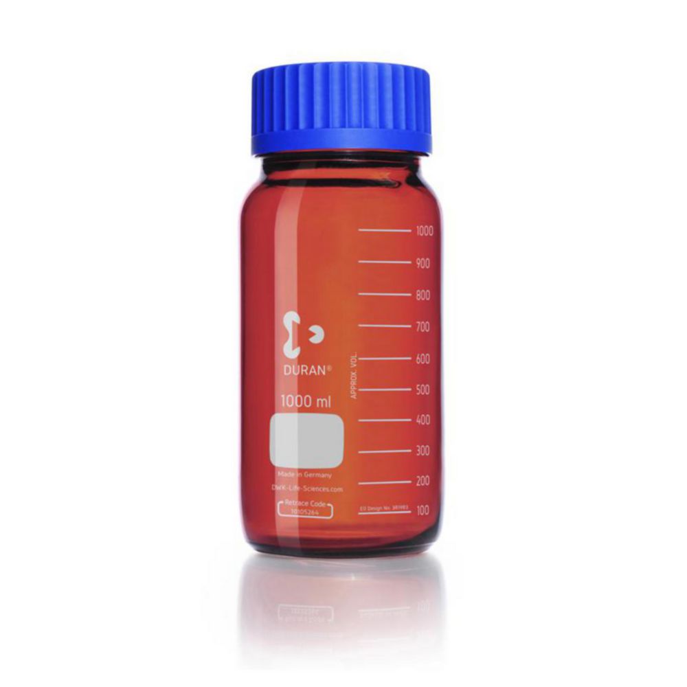 Fľaše so širokým hrdlom GLS <sup>80®</sup>, <sup>DURAN®</sup> jantárové sklo
