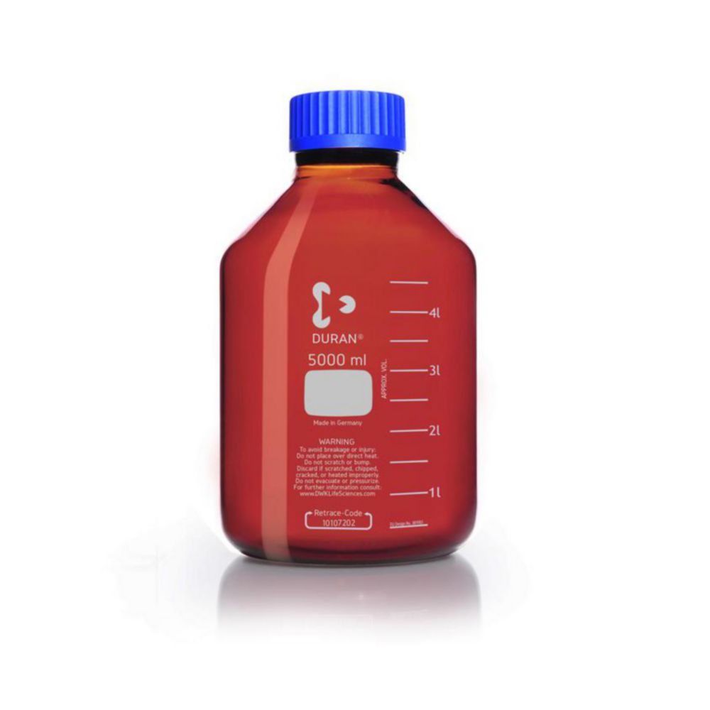 Fľaše so širokým hrdlom GLS <sup>80®</sup>, <sup>DURAN®</sup> jantárové sklo