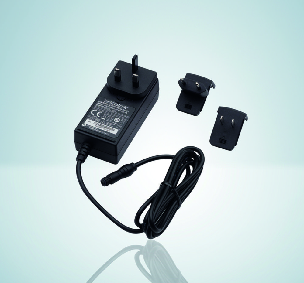 Napájací zdroj pre riadiacu jednotku pipety <sup>pipetus®</sup>, dávkovače s vrchnákom fľaše a digitálne byrety <sup>opus®</sup>