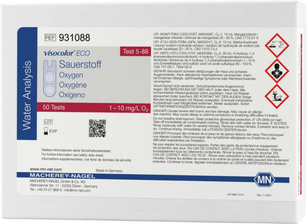 Testovacie súpravy <i><sup>VISOCOLOR®ECO</sup> na </i>analýzu vody