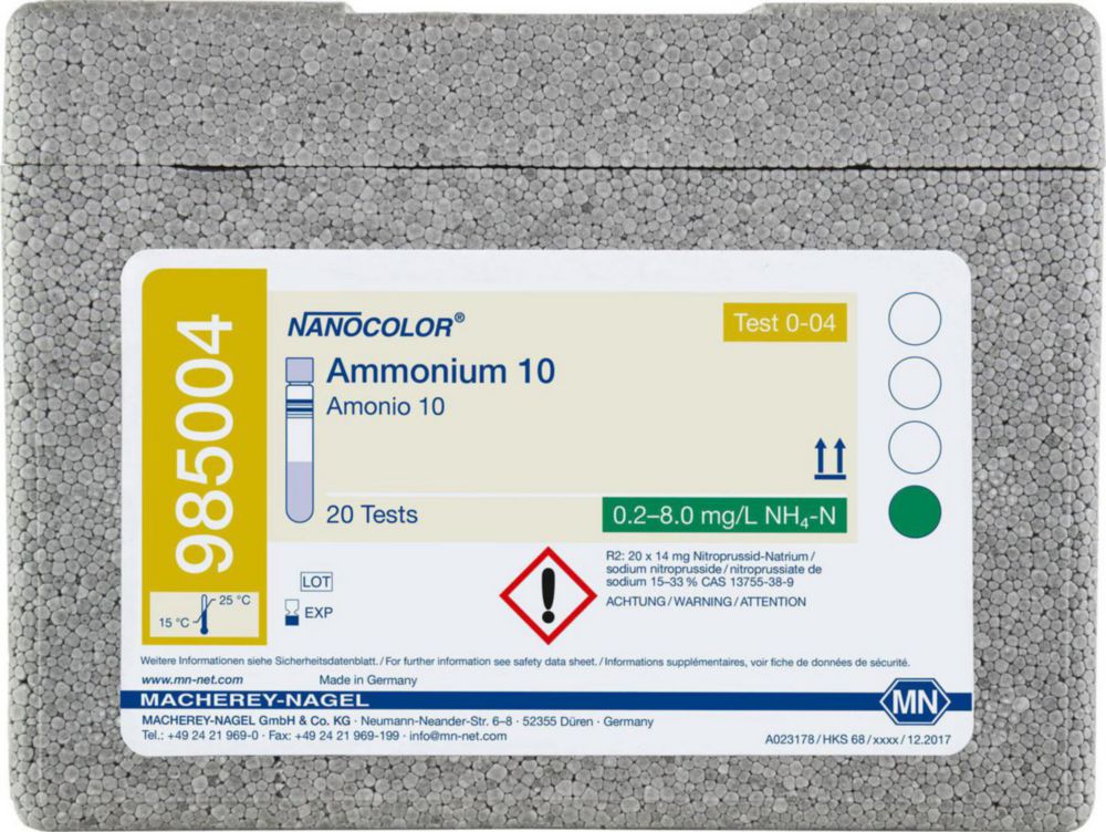 Testy v skúmavkách <sup>NANOCOLOR® </sup>Ammonium