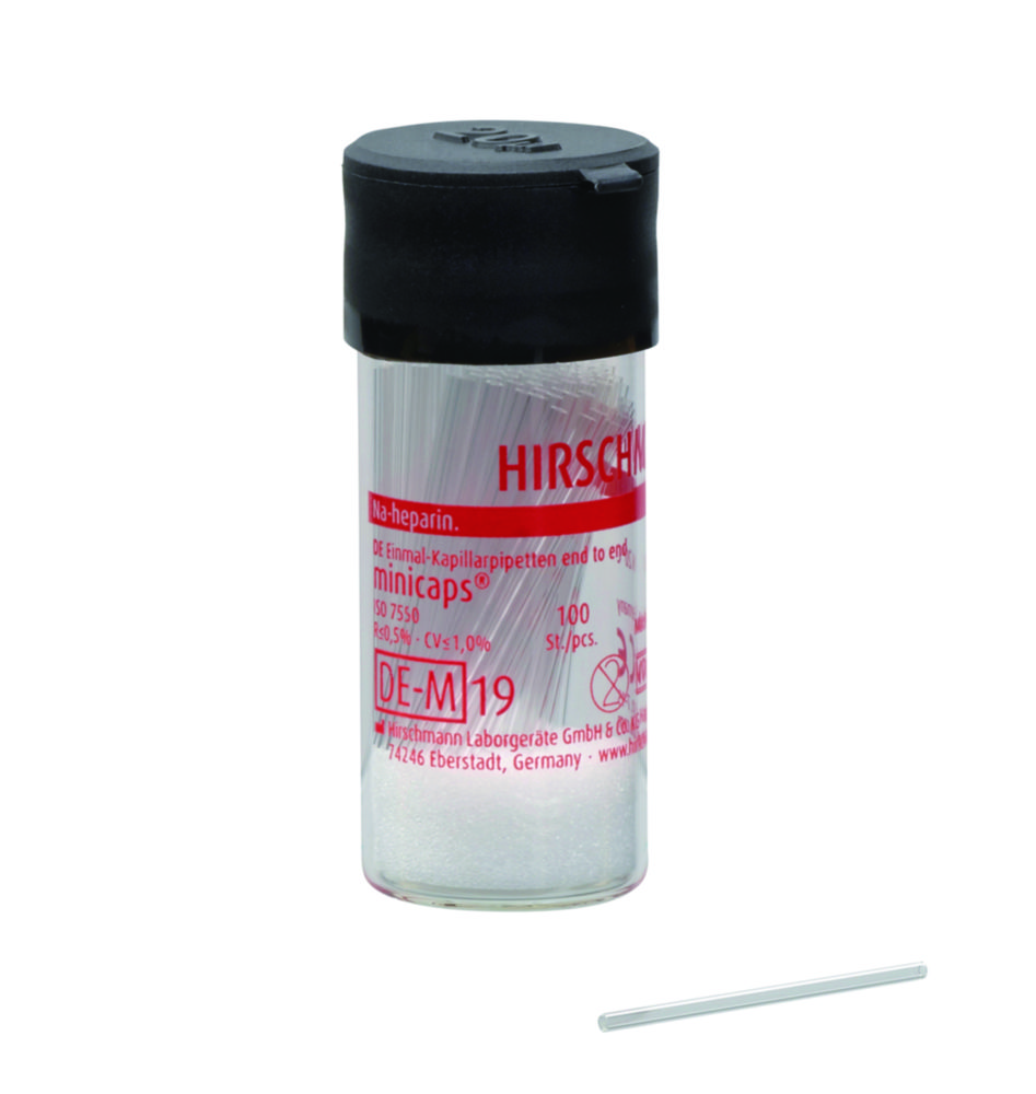 Jednorazové mikrokapilárne pipety, <sup>DURAN®</sup>, <sup>minicaps®</sup> end-to-end, acc. "Prof. Dr. Delbrück"