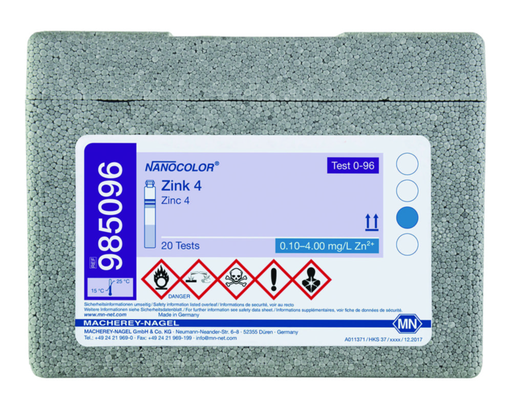 Testy rúrky <sup>NANOCOLOR®</sup> Zinc