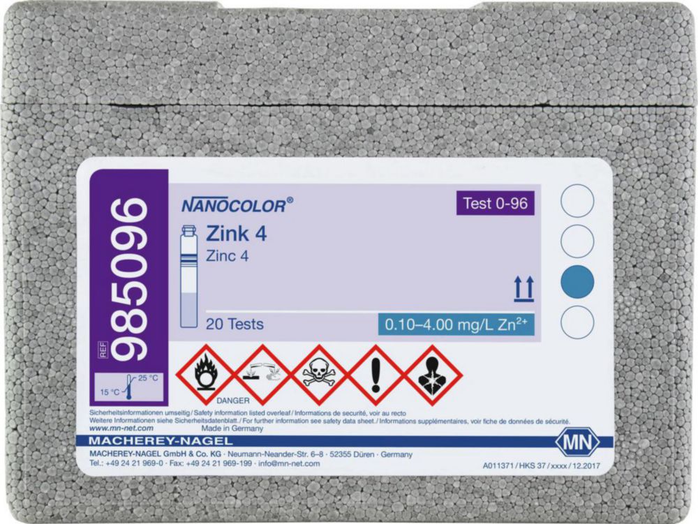 Testy rúrky <sup>NANOCOLOR®</sup> Zinc