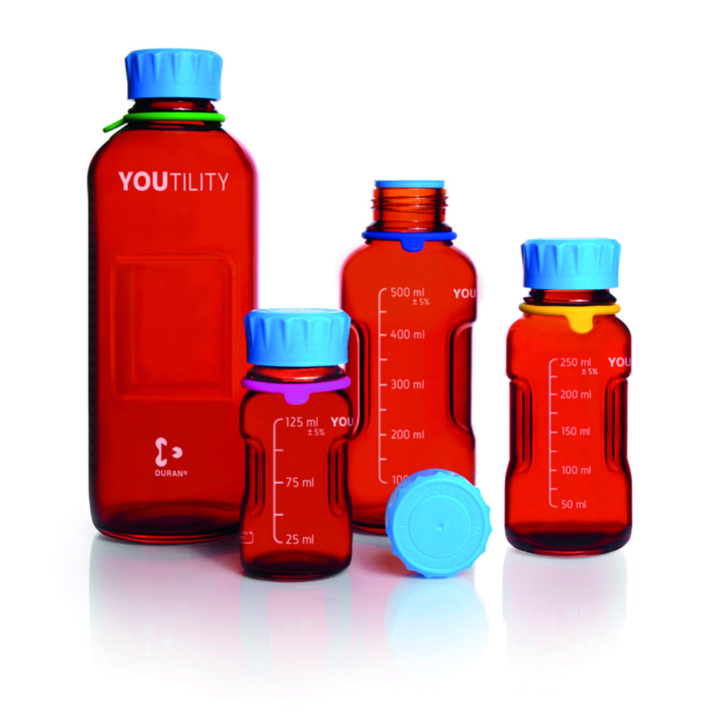 Systém laboratórnych fliaš <sup>DURAN®</sup> YOUTILITY, jantárové sklo