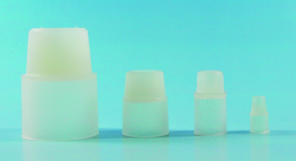 Stoppers, silicone, with turn-over flange