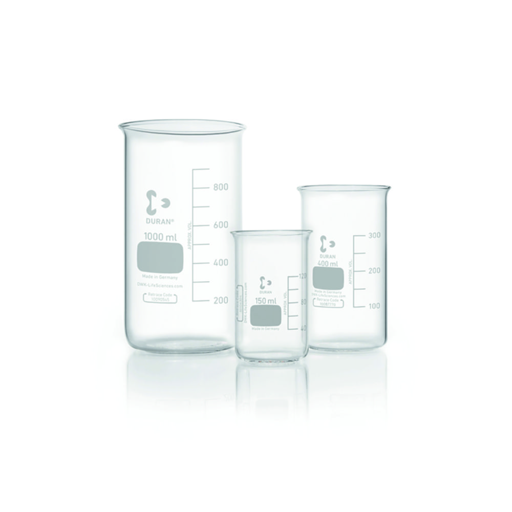 Beakers glass, DURAN<sup>®</sup>, tall form, without spout